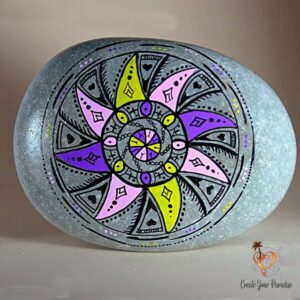 Galet Mandala Peint à la main