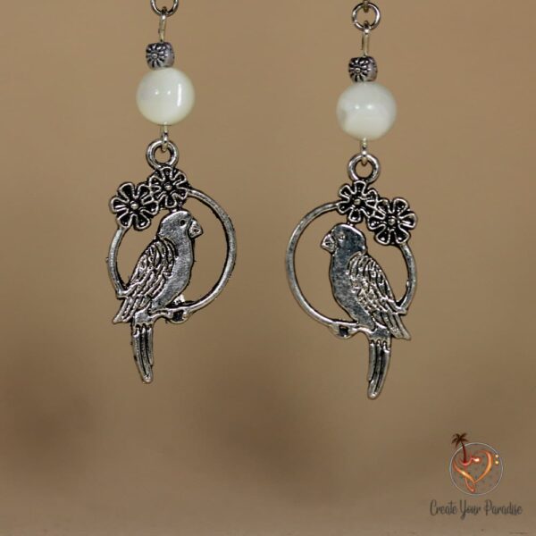 Boucles d'Oreilles Oiseau Nacre
