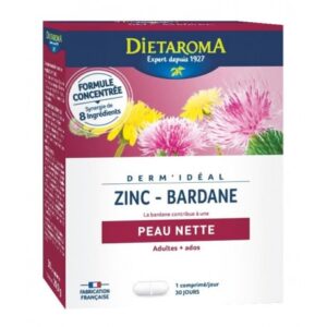 Dermideal complexe zinc bardane - 30 comprimés - Dietaroma